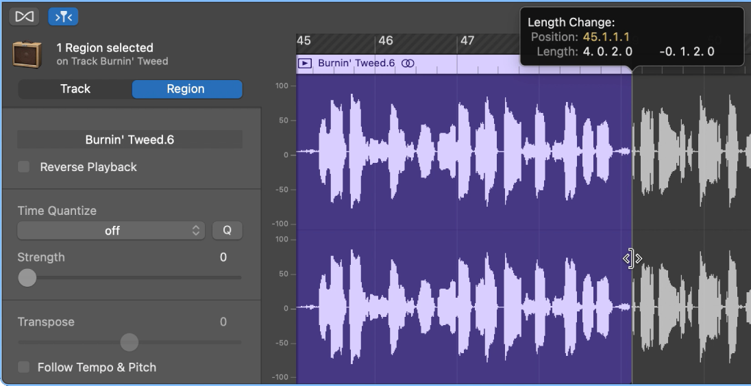 Edit Audio in garageband