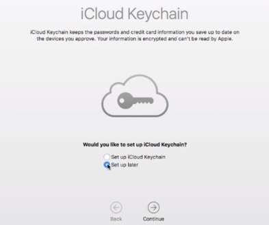 ICloud keychain setting
