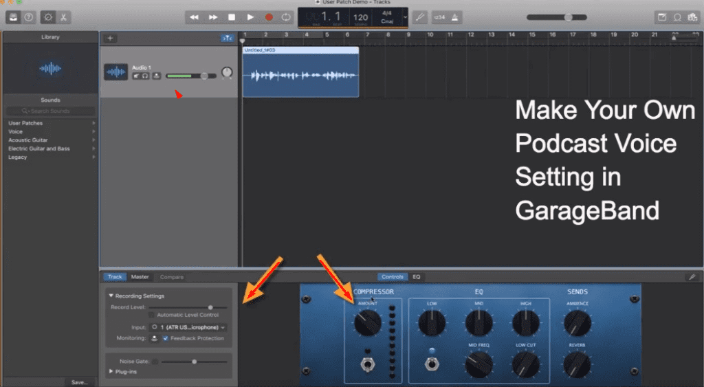 Mic setting on garageband